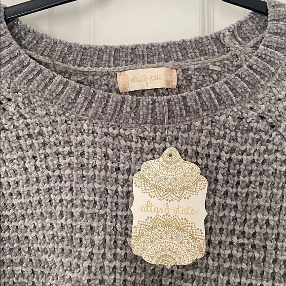 NWT. Altard State Chenille Charcoal Knit Sweater - Picture 2 of 5